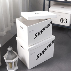 Internet-Famous ins Storage Boxes with Lids for Snacks, Books, Clothes, Documents, and Files, Kraft Paper Organizing and Backup Storage Boxes
