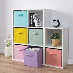 Storage Cube Grid Bookcase Home Storage Box Simple Plain Color Sundries Foldable Kindergarten Toy Organizer Basket