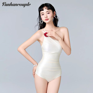 
Funhancouple one-piece swimsuit for women pure and beautiful high-end Thai unique three-angle fake bikini