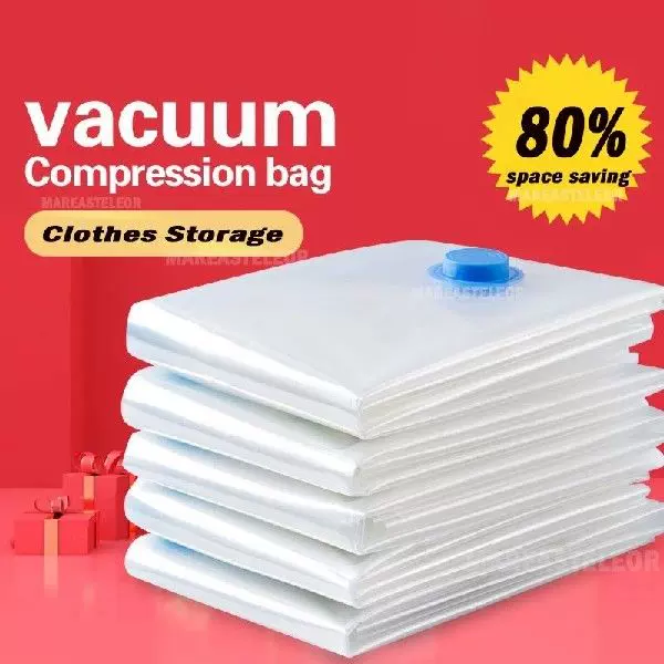 Vacuum Storage Bags With Valve Transparent Folding Compressed