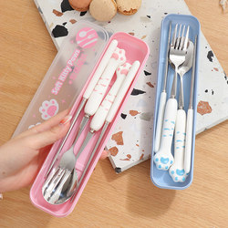 Chopsticks and Spoon Set, Cute Chopsticks Set, Personal Chopsticks Set, Student Three-Piece Tableware Set