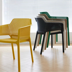 Plastic Chair, Thickened Dining Chair, 2026 New Model, Dining Table Stool, Commercial Coffee Shop, Outdoor Open-Air Backrest Armchair