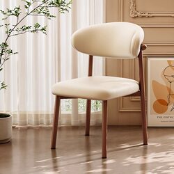 Used Chair 2026 New Model Imitation Solid Wood Dining Chair for Home Living Room Light Luxury High-End Soft Backrest Chair Dining Table Stool