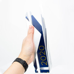 New Crystal Trophy with Texture and Elegant Medal, Year-End Celebration Souvenir, Excellent Team Sales Champion Prize