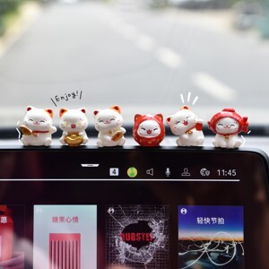 
Car ornaments center console screen computer monitor cute lucky cat car decoration products new women