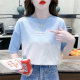 Fashion tie-dye pure cotton white T-shirt for women short-sleeved summer 2025 new loose casual design niche top