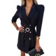 Professional commuting OL autumn new white double-breasted centre-sleeved fashionable suit dress for women DRESS

