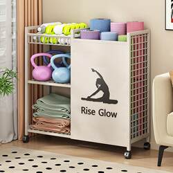 Japanese Fitness Equipment Storage Rack for Home Use, Yoga Mat Foam Roller Storage Basket, Kettlebell Basketball Rack, Sports Storage Rack