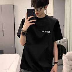 Black Heavyweight Pure Cotton Short-Sleeved T-Shirt for Men 2026 New Summer American Retro Style Loose Slimming Top