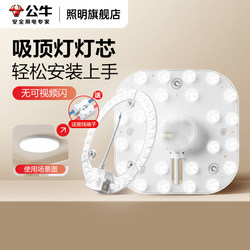 Bull Led Ceiling Light Replacement Lamp Core Lamp Panel Magnetic Bulb Light Strip Bedroom Renovation Energy-Saving Lamp Sticker Light Board Piece