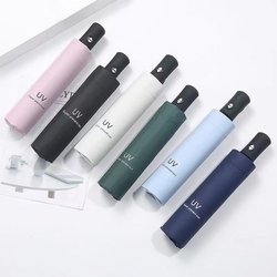 Muji-Style Japanese Vinyl Automatic Sun Umbrella, Dual-Use for Sun and Rain, Unisex, Foldable, Sunshade, Uv Protection
