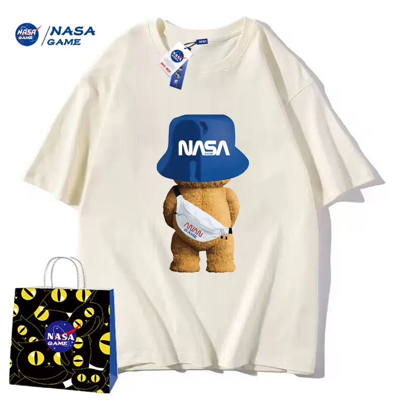 NASA GAME 官网联名 23年夏季款 纯棉 情侣短袖T恤*4件 天猫优惠券折后￥99.9包邮 多花色可选