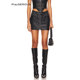 MIAOU summer new street motorcycle style versatile zipper belt leather skirt women's black hip skirt skirt