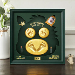 Year of the Horse Baby Hand and Foot Print Clay Photo Frame Fetal Hair Umbilical Cord Commemorative Collection Full Moon Commemorative Hand and Foot Prints Hundred Days Hand and Foot Prints