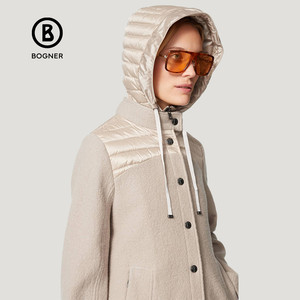 
BOGNER new winter women's long hooded zipper wool coat 36306979