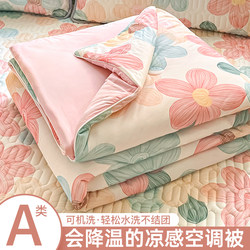 Fresh and Cool Ice Silk Summer Quilt, Air-Conditioning Quilt, Machine Washable, 2026 New Model Quilt, Summer Quilt Core, Single-Person Summer Cooling Quilt