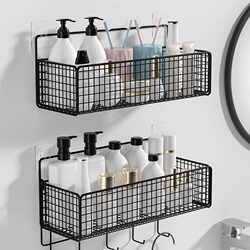 Bathroom Storage Rack Toilet Shower Washroom Washbasin No-Drill Wall-Mounted Shelf