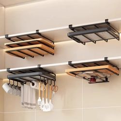 Hanging Kitchen Storage Rack under the Cabinet for Cutting Boards and Pot Lids