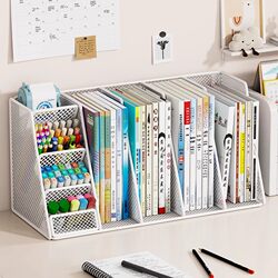 Desktop Desk Storage Box Shelf Study Desk Workstation Student Bookshelf Book Stand Stationery Organizer