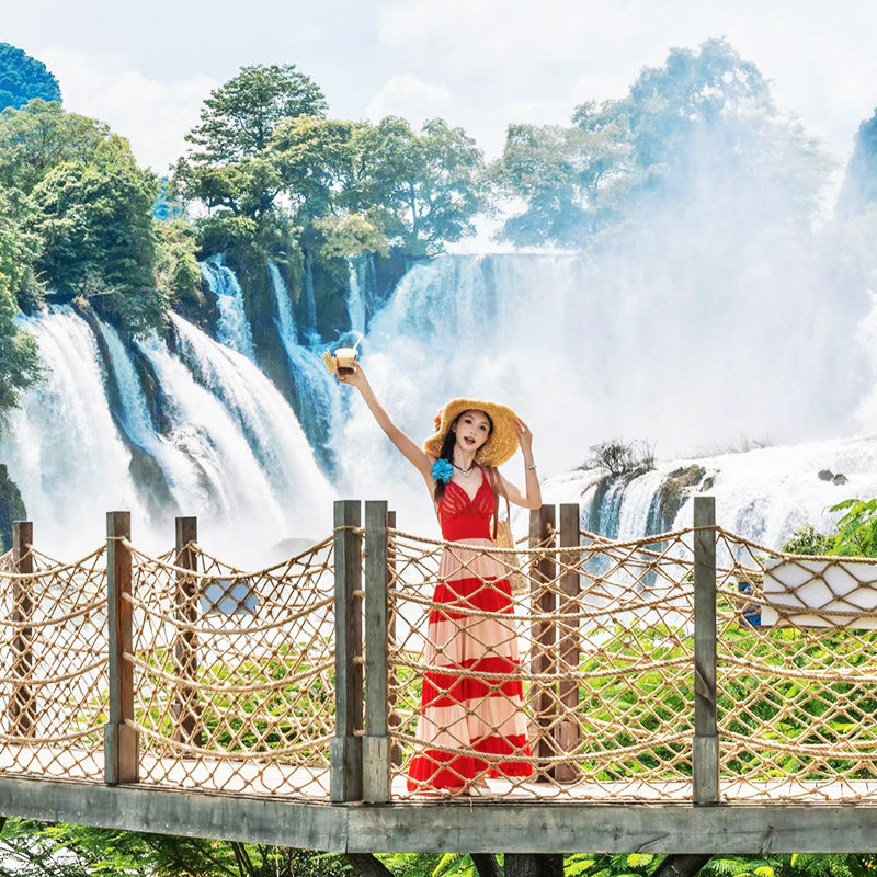 纯玩含机票 广西旅游南宁涠洲岛通灵峡谷德天瀑布7天6晚跟团游