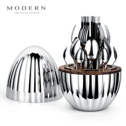 Modern MODERN light luxury chopstick version Silver Dragon Egg Western Tableware Set Storage Box Premium Decoration Housewarming Gift