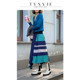 Tynvie stitching pleated asymmetric skirt mid -length thin half skirt skirt new new style
