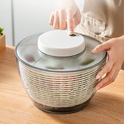 Household Electric Vegetable Dehydrator, Vegetable Spinner, Kitchen Vegetable Washing and Fruit and Vegetable Salad Draining Tool, Water-Removing Vegetable Basket