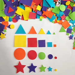 1 to 5cm Round, Square, Triangle, Pentagram Eva Patches Geometric Shapes Cognitive DIY Mosaic