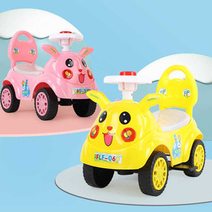 
Children's scooter, 1-3 year old baby with music, four-wheel twisting R twisting car for children, adults can ride on it
