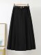 The official flagship pleated skirt with a large hem skirt with a high waist drooping A-line long skirt