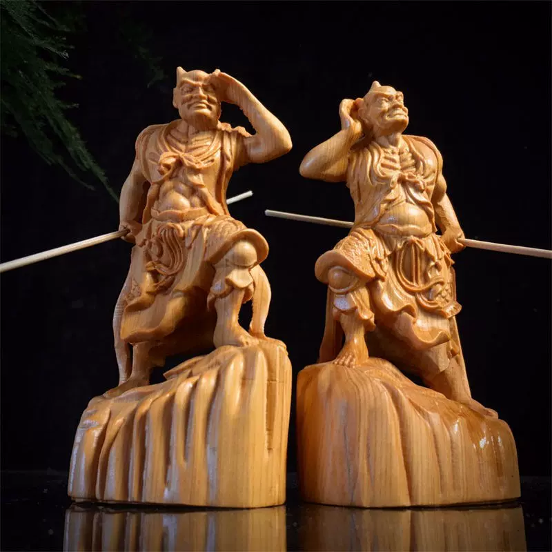 太行崖柏实木雕刻四大神兽之麒麟瑞兽手把件家居摆件精雕工艺品-Taobao