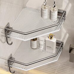 Storage Rack Wall-Mounted Acrylic Hanging Rack No-Drill Triangular Bathroom Toilet Wall Bathroom Restroom