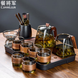 Kung Fu Tea Set 2025 New Model for Home and Office, High-End Light Luxury Tea Maker, Glass Teacup and Teapot Set