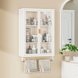 Bathroom Storage Cabinet Wall-Mounted No-Drill Washbasin Wall Storage Cabinet Bathroom Cosmetics Small Wall Cabinet Waterproof