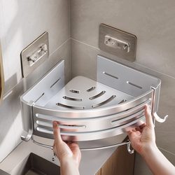 Bathroom Corner Shelf, No-Drill Wall-Mounted Toilet Washroom Sink Wall Storage Rack