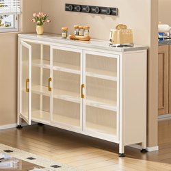 Kitchen Slate Sideboard Storage Cabinet Floor-Standing Multi-Layer Shelf Narrow Wall-Mounted Ultra-Thin Small Appliance Storage Rack