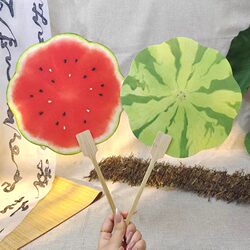 Small Fan, Watermelon Fan, Hand-Painted Watermelon Fan, Summer Cool and Sweet Fan, Gift for Best Friend, Prop Fan