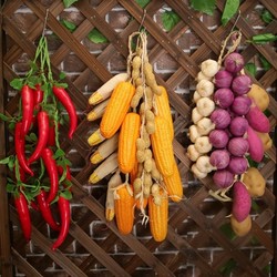 Simulated Fruit and Vegetable Skewer Model Hanging Decoration Garlic Corn Pepper Farmhouse Courtyard Restaurant Decoration Photography Props