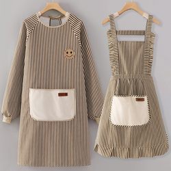 Japanese Imported New Style Apron, Kitchen Oil-Proof, Household Protective Clothing for Women, Long-Sleeved Apron for Work and Cooking