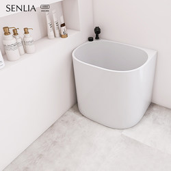 Sanlia Independent Bathtub Small Apartment Home Bathroom Adult Japanese Deep Foam Square Acrylic Bathtub