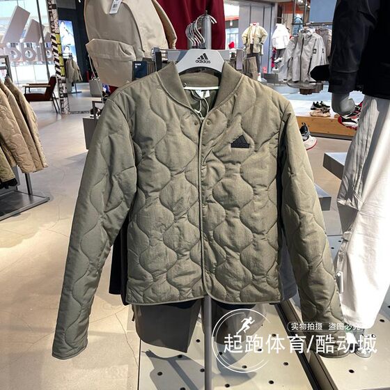 
Adidas cotton coat men's 2024 spring new V-neck casual sports windproof warm jacket JE8570 JE8571