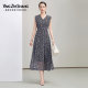 Yingzhi Shang Sleeveless Dress for Women 2025 Summer New Tea Breakout Waist Slim Printed V-neck Vest Long Skirt