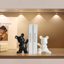 Simple and Luxurious Violent Bear Creative Bookend Ornament for Living Room, Wine Cabinet, Entryway, Bookshelf, Ceramic Desktop Three-Dimensional Decoration