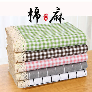 
Cotton and linen tablecloth ins style Japanese small fresh rectangular coffee table cloth dining table desk mat household dust cover towel