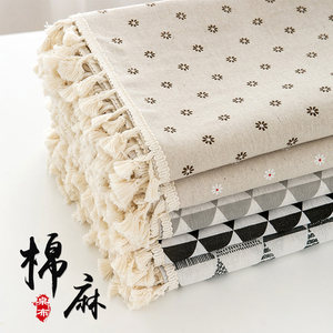 
Cotton and linen tablecloth ins style Japanese fresh desk cushion rectangular coffee table cloth dustproof towel dining table cloth art