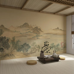 8D Stereo Wallpaper with Song-Style Aesthetics, Landscape Background Wall Cloth, Living Room Decoration Wallpaper, Bedroom Trendy Wall Cloth Mural