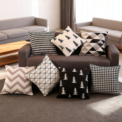 Nordic Cushion Sofa, Light Luxury Office Black and White Houndstooth Pillow, Headboard Backrest, Modern Living Room High-End Pillowcase