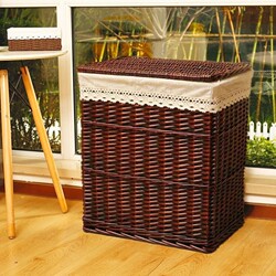 Wicker Laundry Basket with Lid, Extra Large, for Storing Dirty Clothes, Suitable for Hot Pot Restaurants