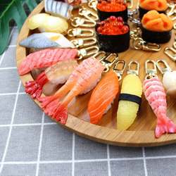 Simulated Food Pendant Japanese-Style Salmon Sushi Keychain Creative Bag Pendant