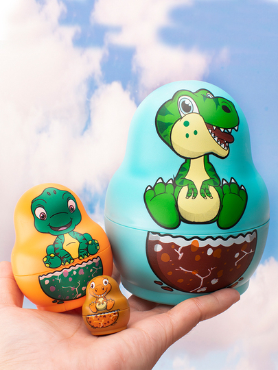 Poupées Gigognes Russes Dinosaures – 8 Pièces Empilables, ABS, Couleurs Vives, éducatif – Dès 3 Ans